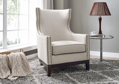 Image for Roswell Beige Linen Accent Chair