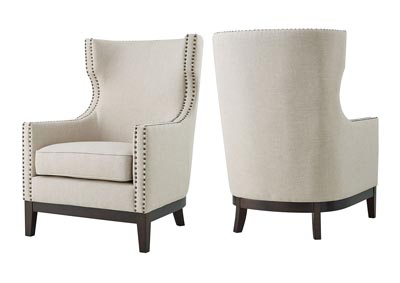 Roswell Beige Linen Accent Chair,Steve Silver