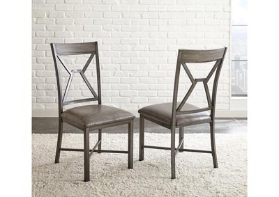 Image for Alamo Grey PU Side Dining Chair [2/Ctn]