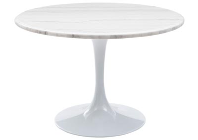 Image for Colfax White Round Marble Dining Table