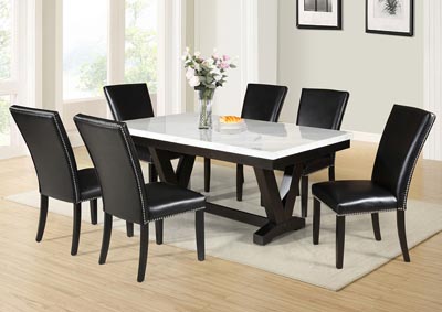 Black white best sale dining set