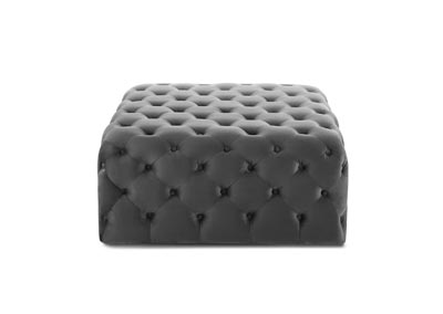 Belham Charcoal Square Tufted Ottoman,Steve Silver