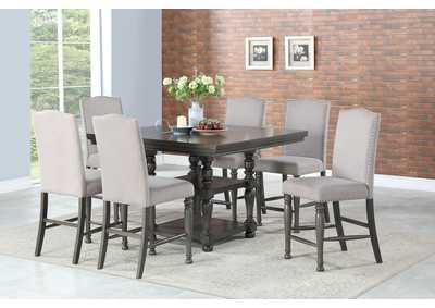 Image for Caswell Grey Counter Dining Set W/ 6 Chairs