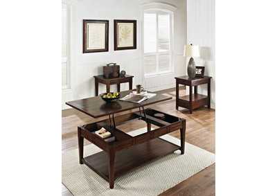 Image for Crestline Brown Lift Top Cocktail Table W/ End & Chairside End Tables