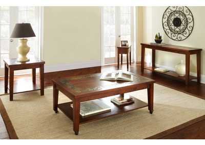 Image for Davenport Cherry Cocktail Table w/Locking Casters