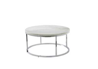 Image for Echo White Marble Top Round Cocktail Table 36" x36"