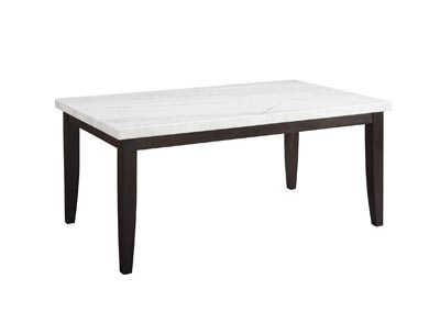 Image for Francis White & Black Rectangular Marble Top Dining Table