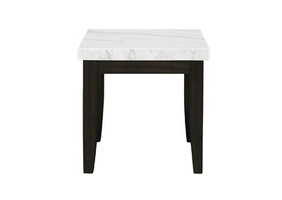 Francis White Marble Top End Table,Steve Silver