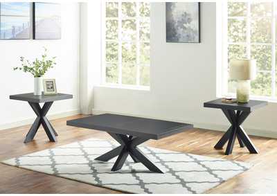 Harris Black Cocktail Table W/ 2 End Tables,Steve Silver