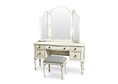 Image for Highland Park White Cathedral Vanity Desk