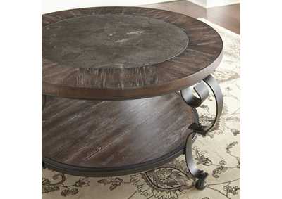 Mulberry Brown Round Cocktail Table,Steve Silver