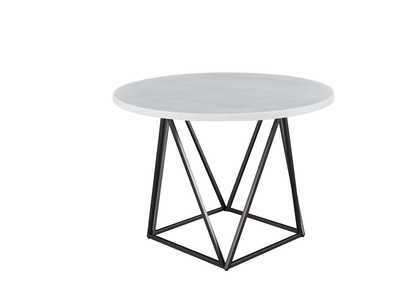 Ramona White Marble Top Round Dining Table,Steve Silver