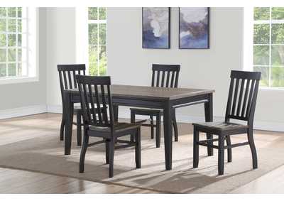 Image for Raven Noir Grey Rectangular Dining Set W/ 4 Chairs