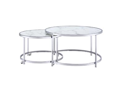 Rayne White Nesting Cocktail Tables,Steve Silver