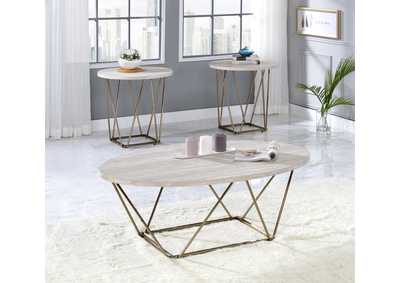 Image for Rowyn White Faux Marble Top Occasional Set