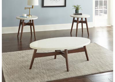 Image for Serena White Silverstone Oval Cocktail Table