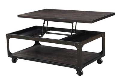 Sherlock Grey Lift Top Cocktail Table w/Casters,Steve Silver