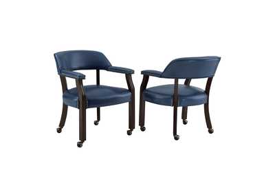 Tournament Navy Arm Dining Chair [2/Ctn],Steve Silver