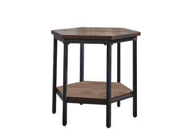 Ultimo Brown Hexagon End Table,Steve Silver