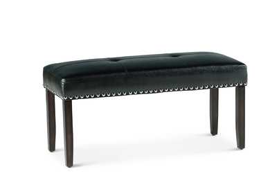 Image for Westby Black PU Dining Bench w/ Nailhead