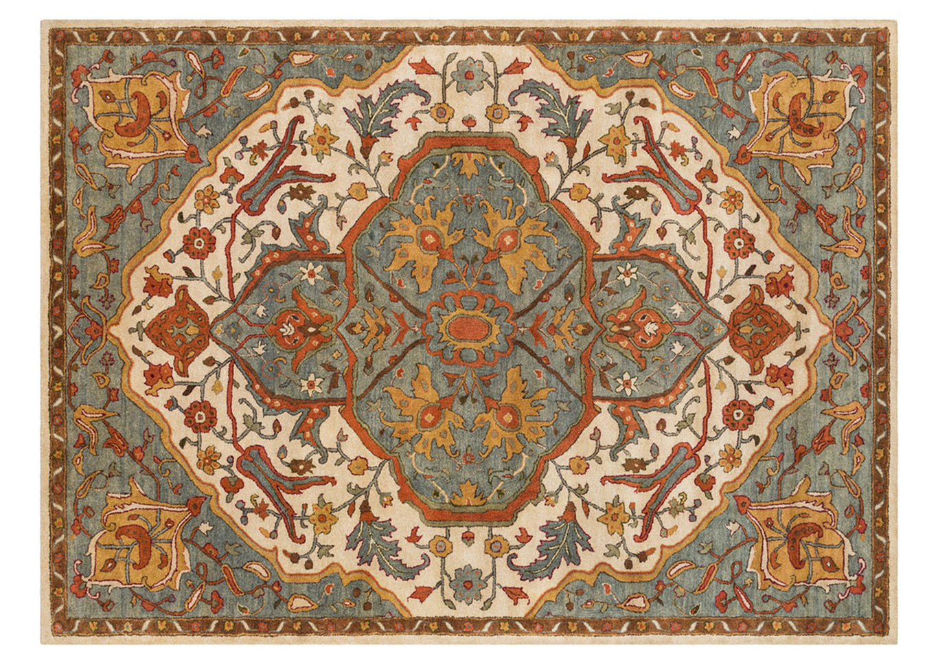 Ancient Treasures Green Area Rug,Surya