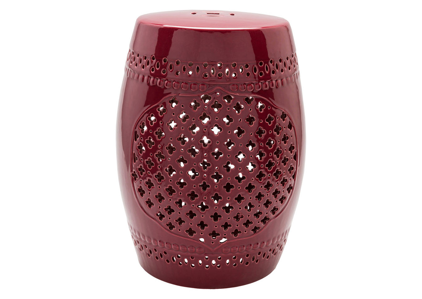 Auburndale Burgundy Stool,Surya