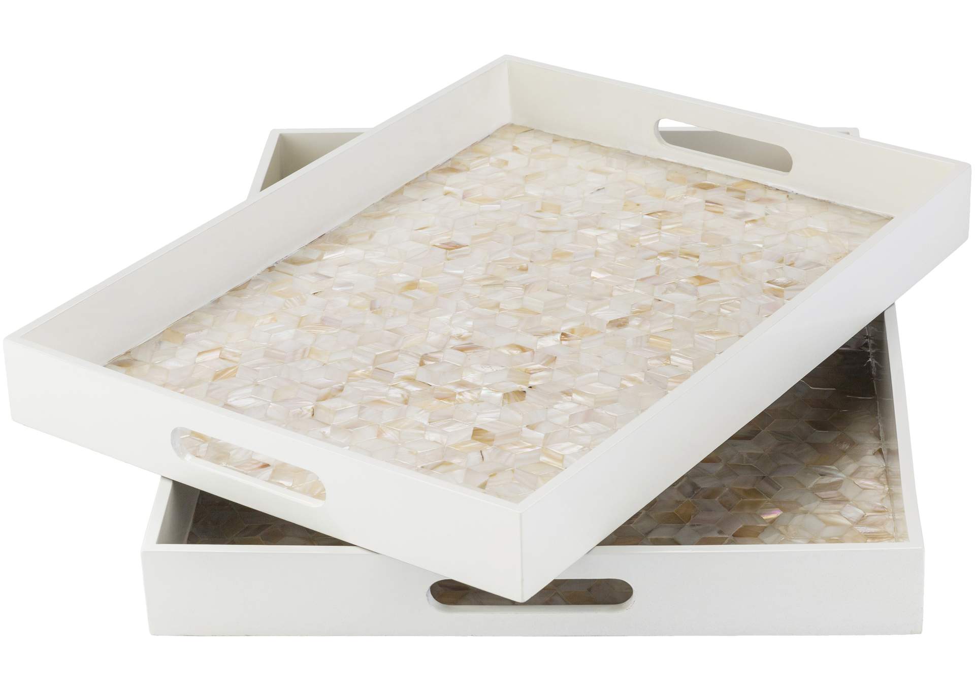 Alessandra White Tray,Surya