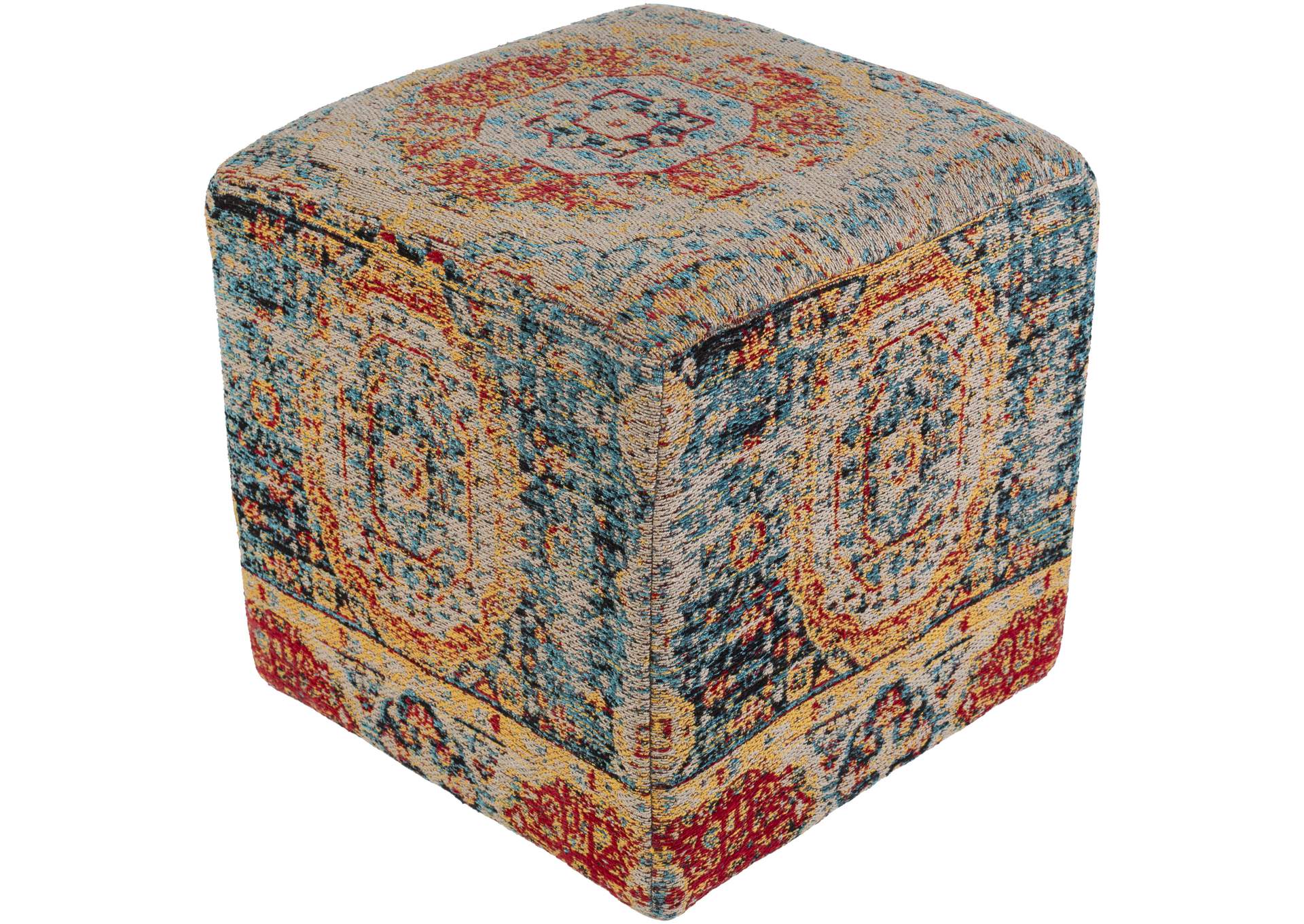 Amsterdam Multi-Colored Pouf,Surya