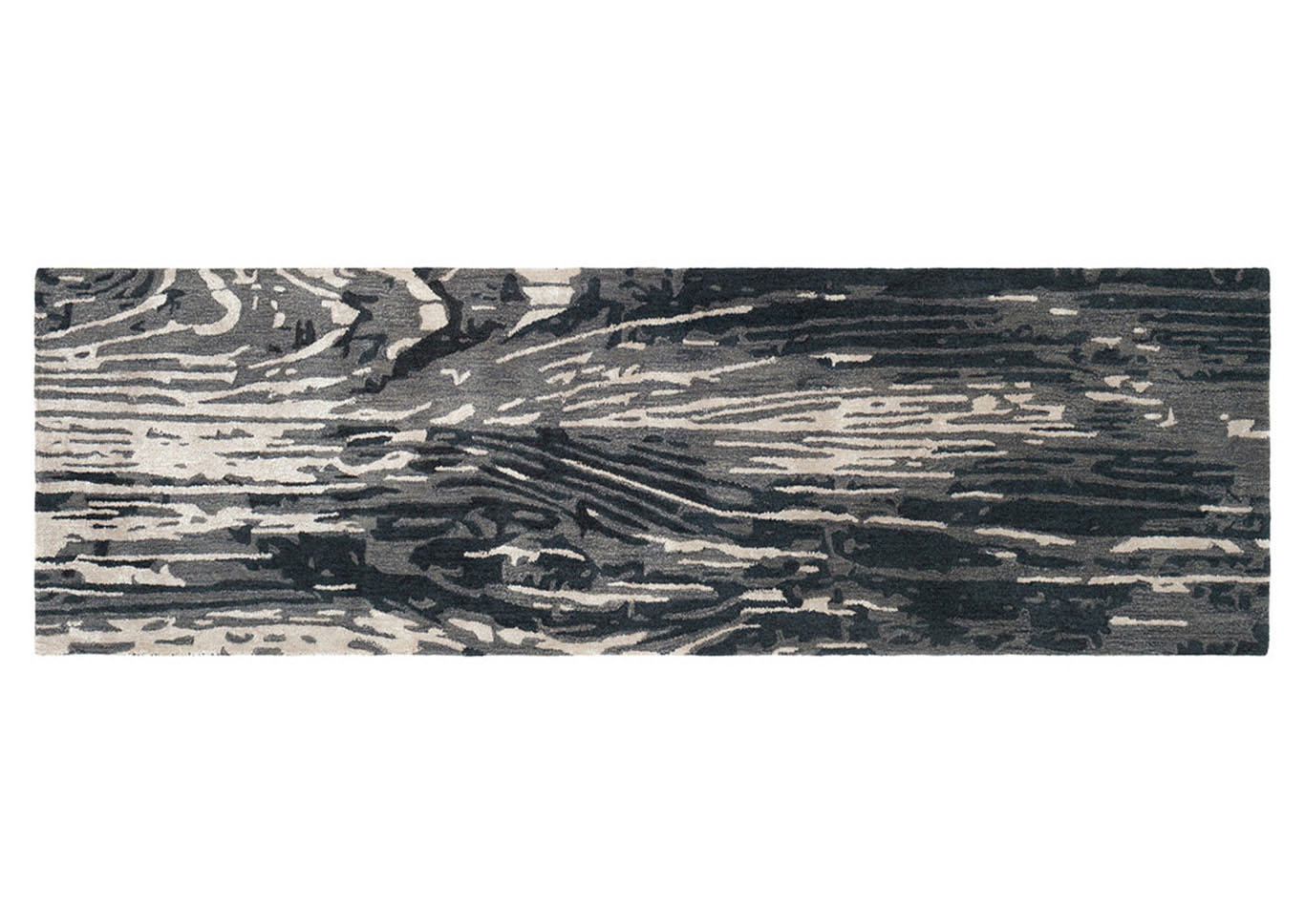 Artist Studio Charcoal, Taupe, White Runner,Surya