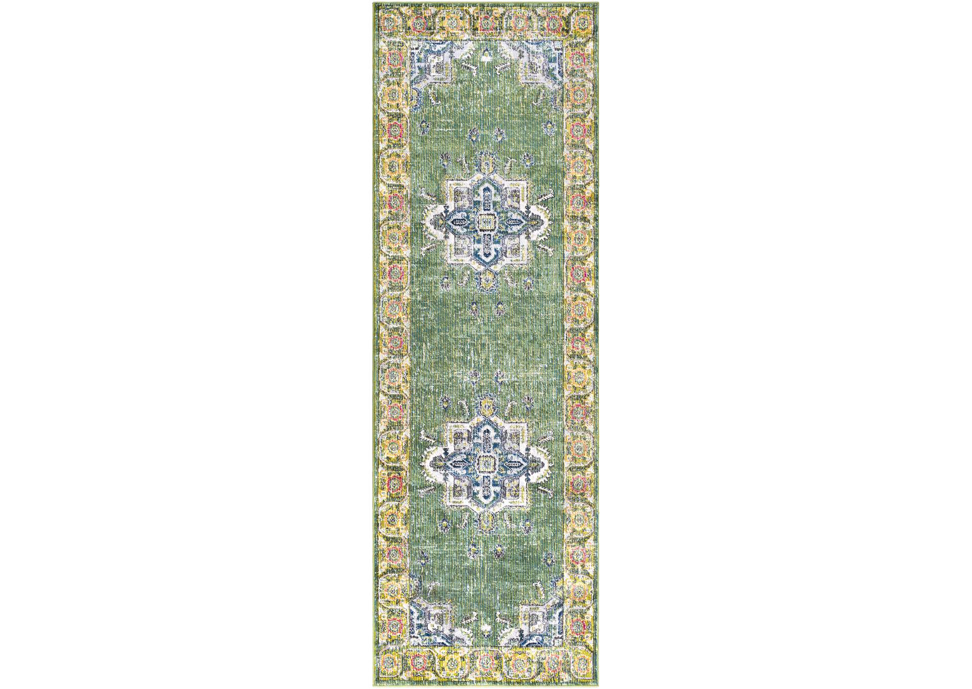 Aura Silk Green Runner,Surya