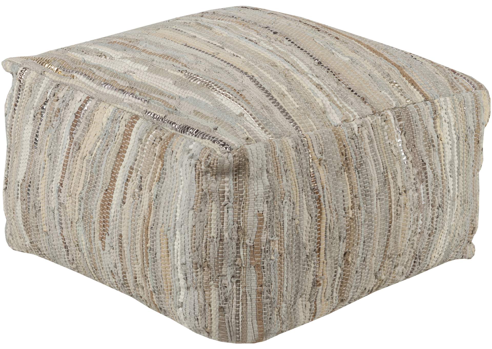 Anthracite Multi-Colored Pouf,Surya