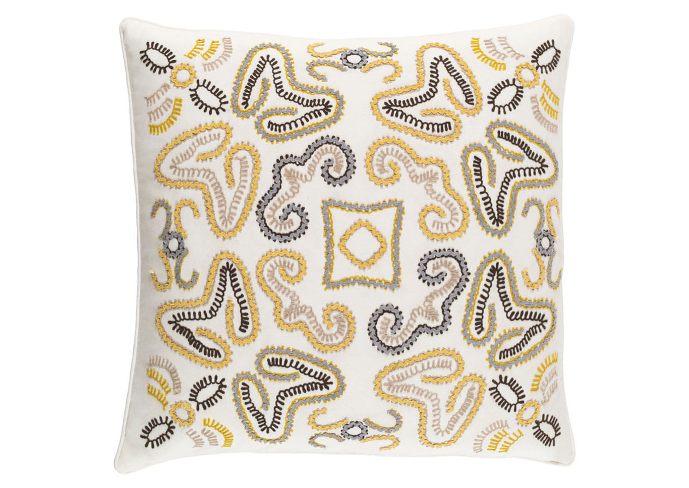 Avana Off-White Pillow w/Down Insert,Surya