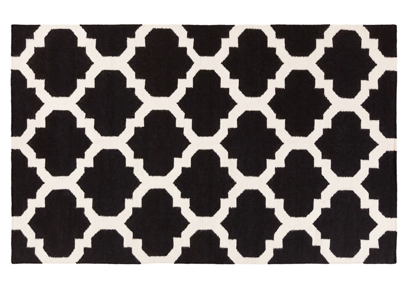 York Black & White Area Rug,Surya
