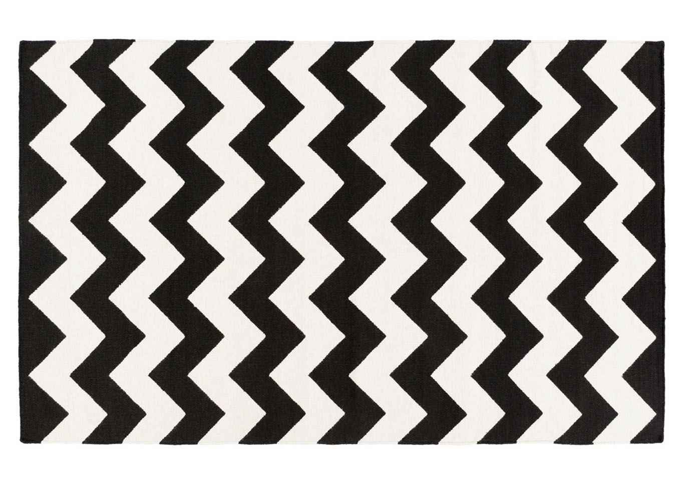 York Black & White Area Rug,Surya
