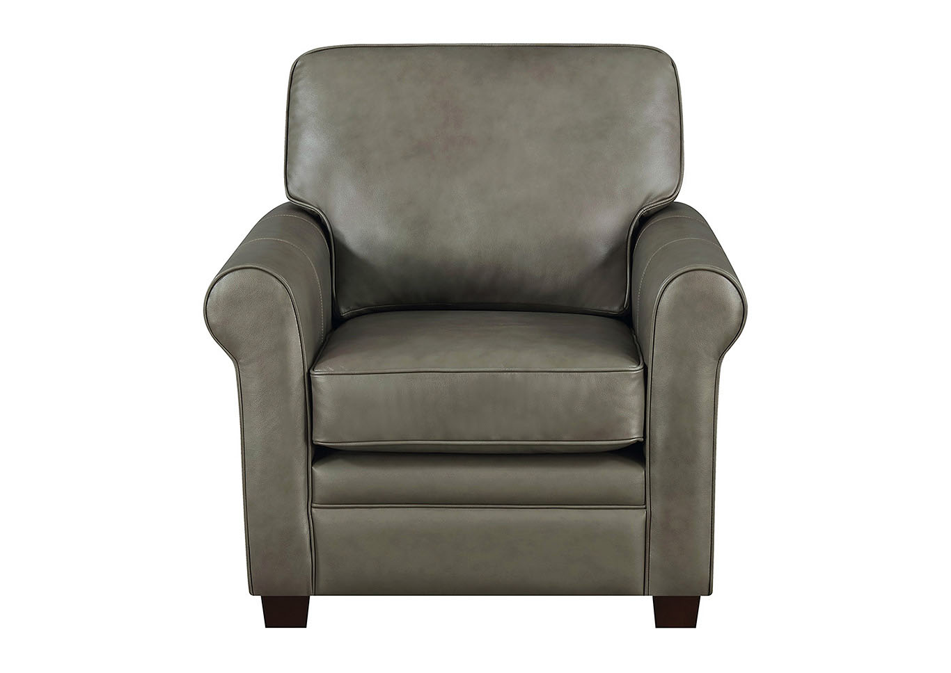 April Gray Leather Match Stationary Chair,Taba Home Furnishings