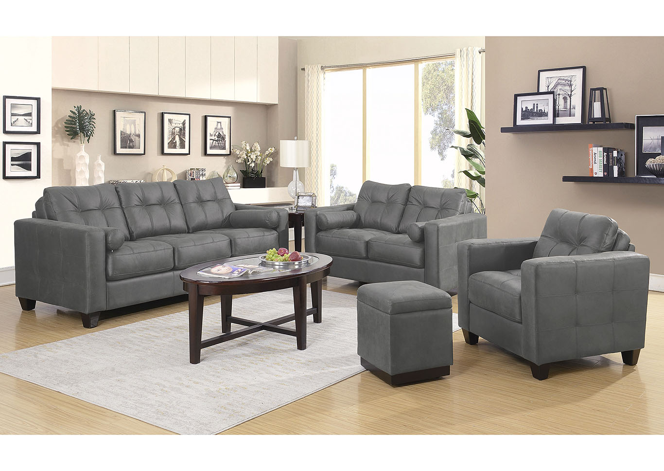 Kara Gray Stationary 20 Piece Living Room Set Best Buy Furniture ...