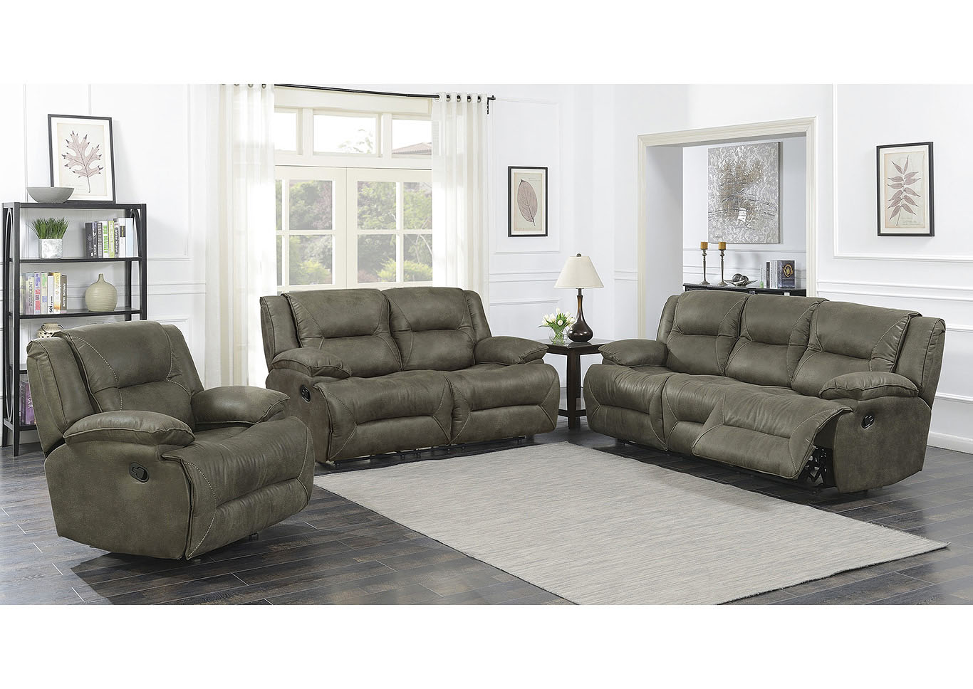 Hannah Gray Manual Motion 3 Piece Living Room Set Best Buy Furniture And Mattress