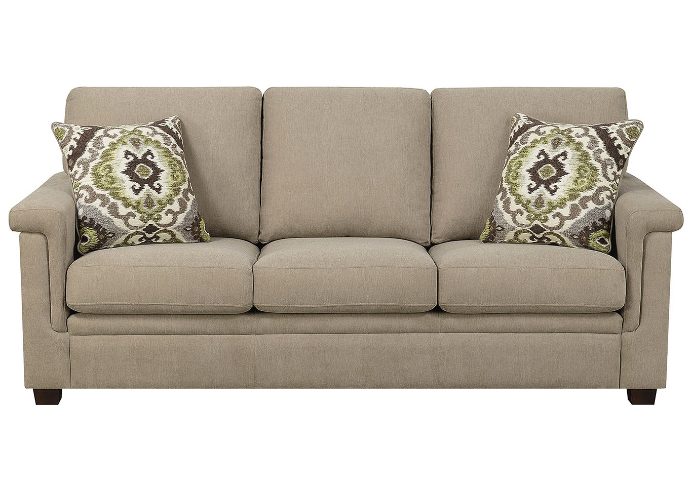 Alexandra Beige Stationary Sofa,Taba Home Furnishings