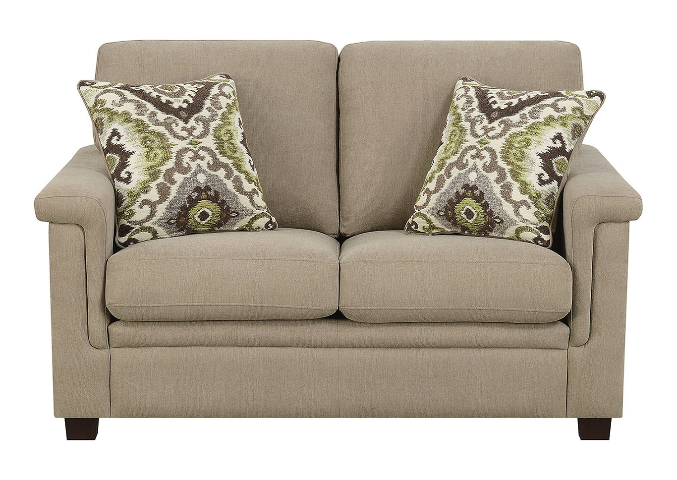 Alexandra Beige Stationary Loveseat,Taba Home Furnishings