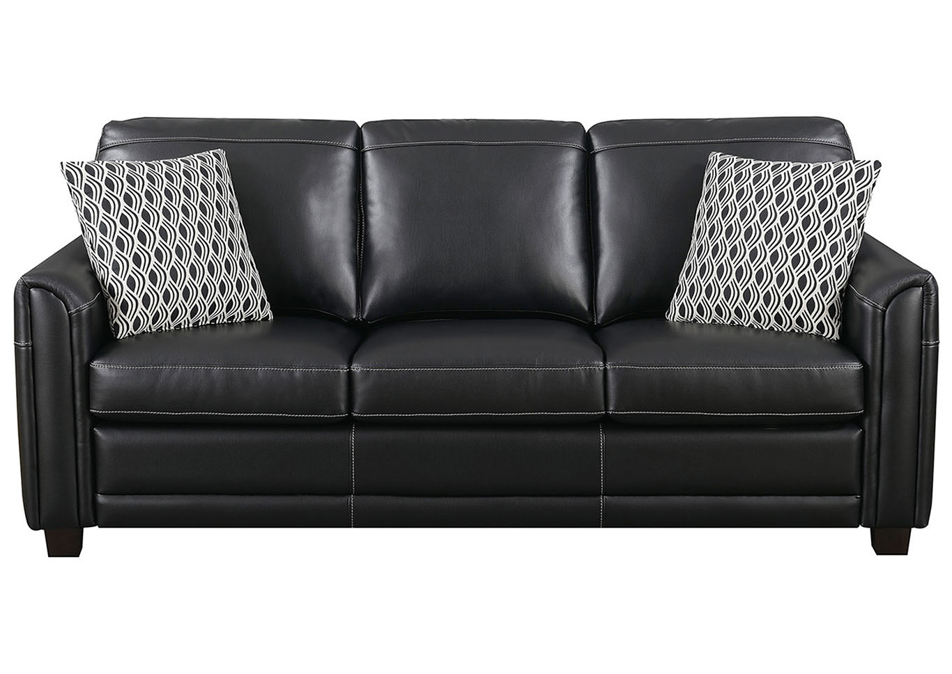 Jennifer Black Stationary Sofa Best, Leather Like Couch