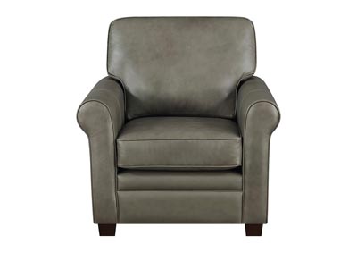 April Gray Leather Match Stationary Chair