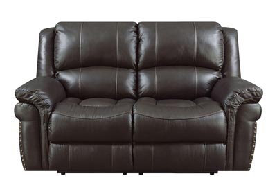 Image for Lisa Chocolate Leather Match Manual Motion Loveseat