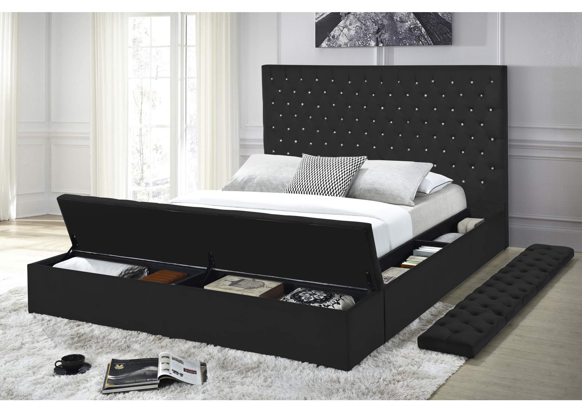 Folier Black King Bed,Titanic Furniture