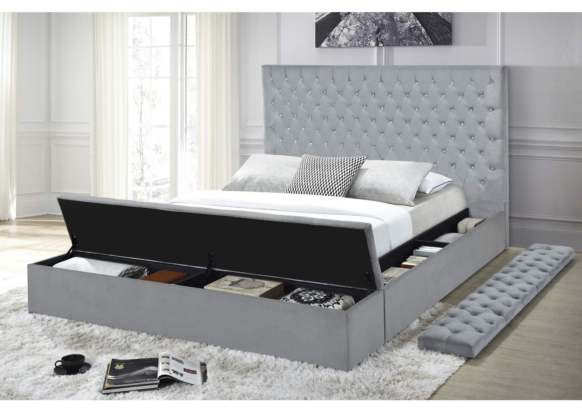 Folier Gray King Bed,Titanic Furniture
