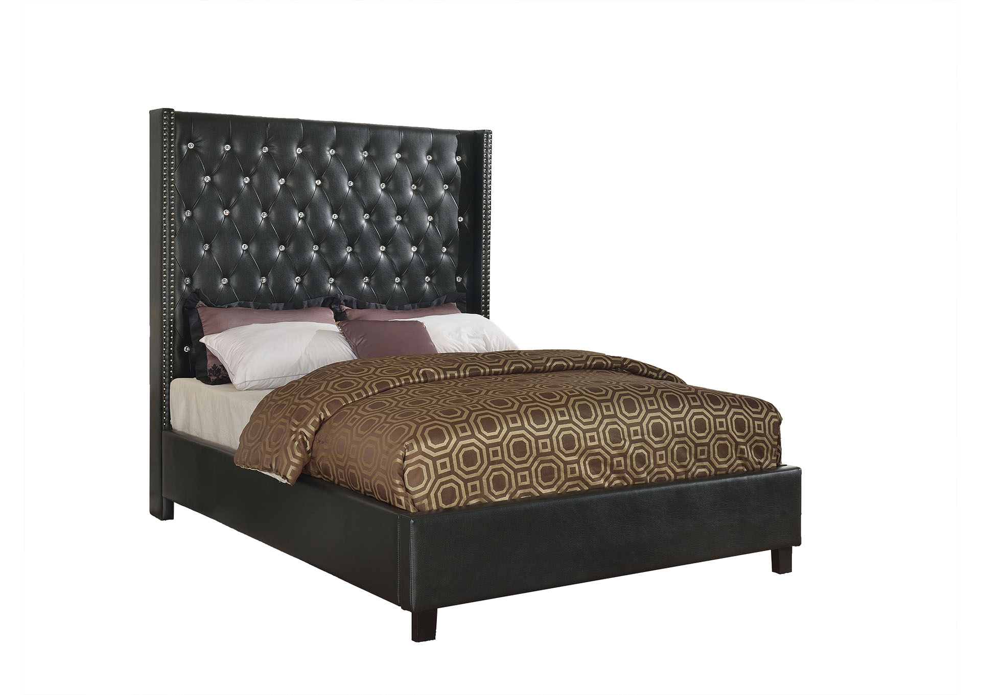 Majestic Black Queen Bed,Titanic Furniture