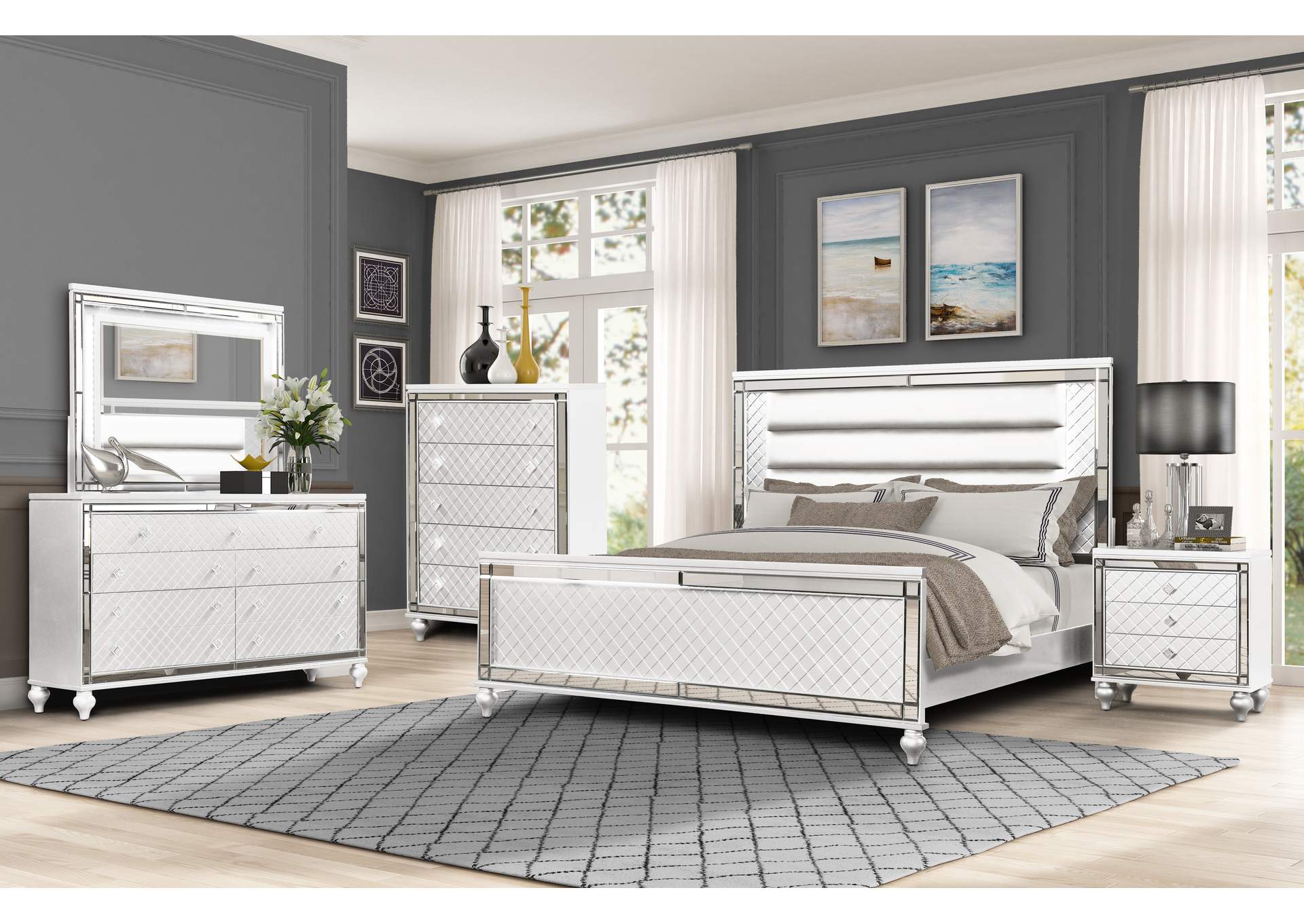 Malibu White Malibu Bedroom - Dresser - - One Size,Titanic Furniture