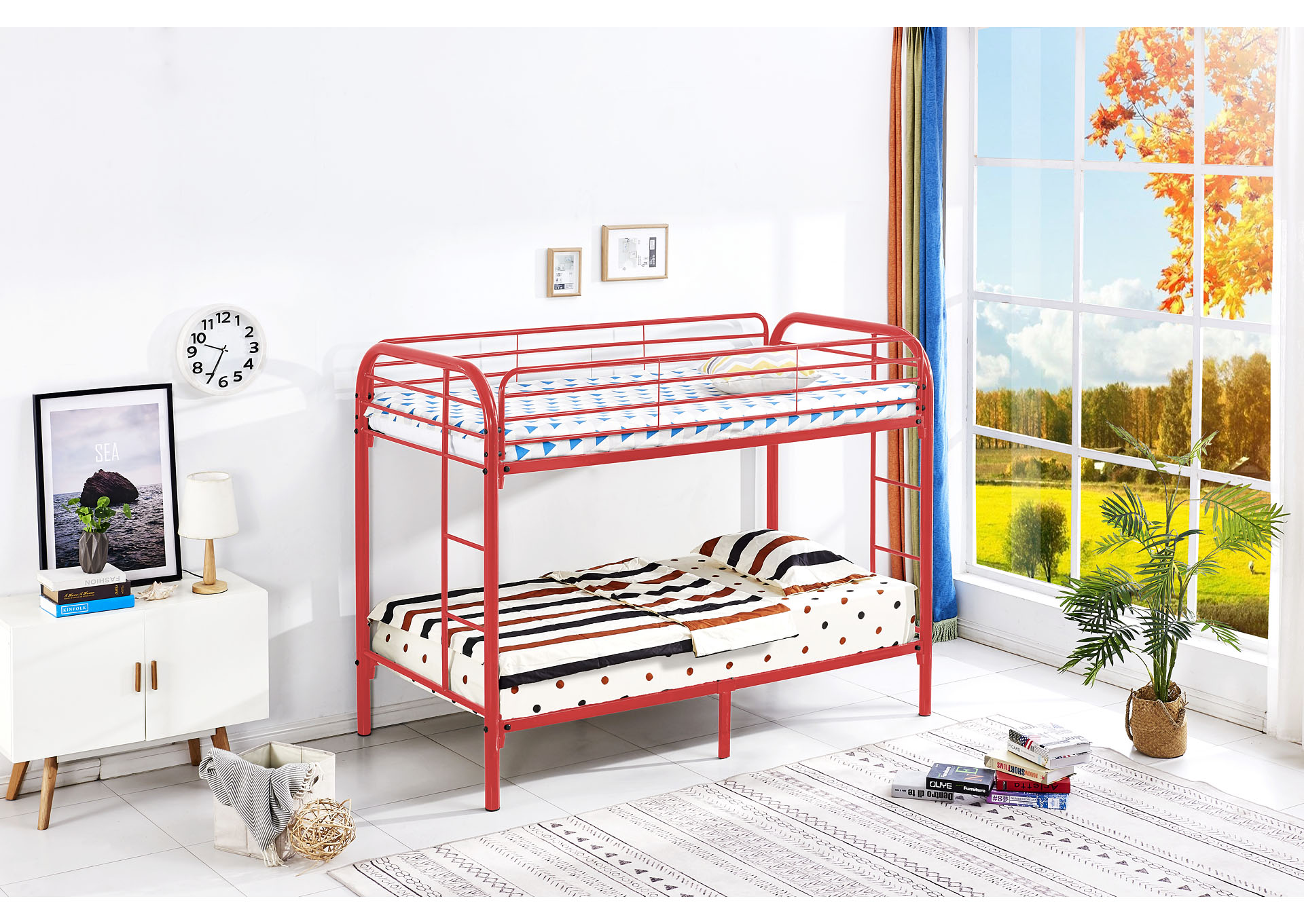 Diego Red T/T Metal Bunk Bed,Titanic Furniture