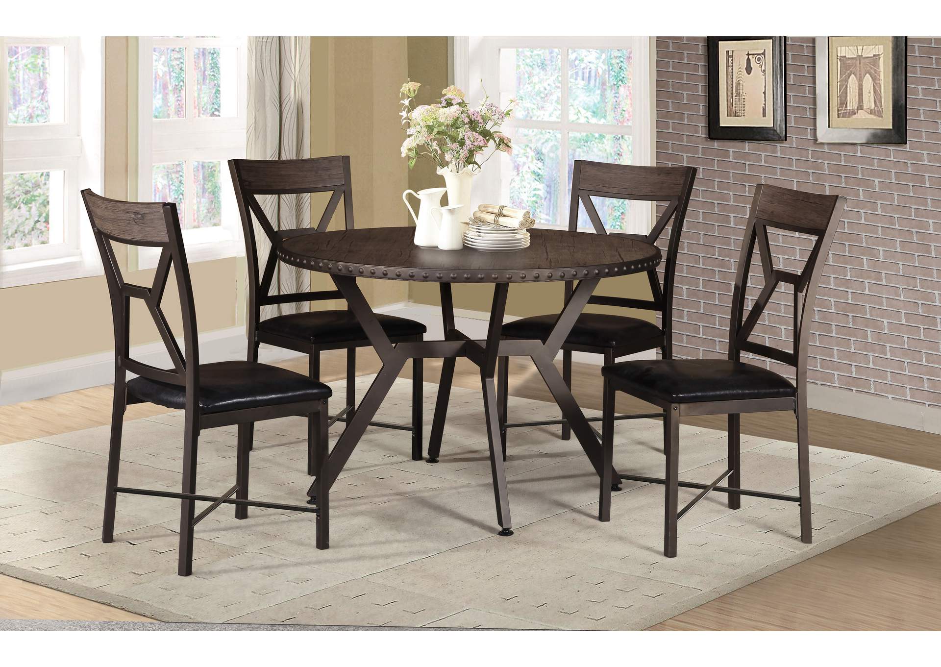 Hex Brown Dining Chairs [Set of 4],Titanic Furniture