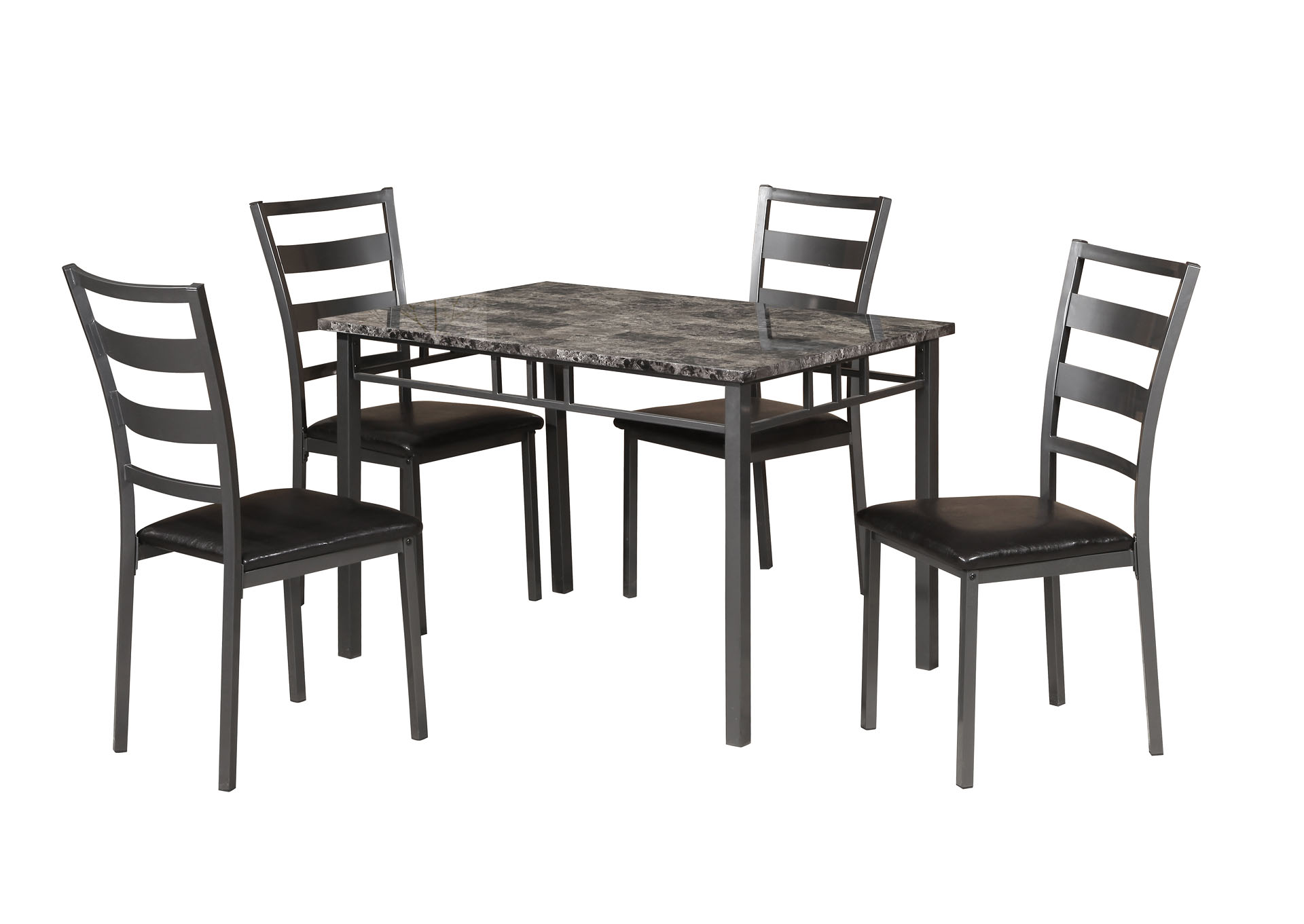 Garner Gray 5 Piece Dining Set w/ 4 Chairs,Titanic Furniture