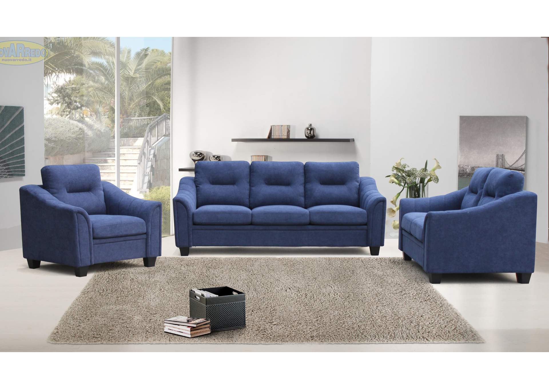 Af Gud Stolt Enhed Sentinel Blue Sofa Captain Ed's Furniture Showroom